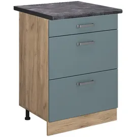 Vicco Schubladenschrank R-Line 60 x 60 x 81,5 cm Blau-Grau