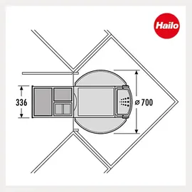 HAILO AS Rondo Comfort 20/10/10/D/KS/ME 40 l hellgrau