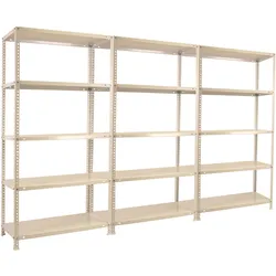 SimonRack Pack mit 3 Comfort Metallregalen mit Schrauben.  5 Ebene.  Farbe weiß.  1800x900x400 mm