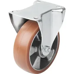 BOCKROLLE OHNE FESTSTELLSYSTEM, D=100, B=40, GUMMI, M.GERINGEM ROLLWIDERSTAND, KOMP:STAHL