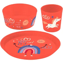 Koziol Kids Kindergeschirr Set 3-tlg. organic red DREAMS