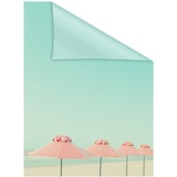 Lichtblick Fensterfolie Sonnenschirme - Türkis Rosa 100 x 100 cm (B x L)