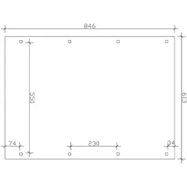 SKANHOLZ Doppel-Carport Emsland 6,13 x 8,46 m Eiche hell inkl. Regenrinne