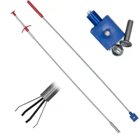 Relaxdays Greifwerkzeug im 2er Set, Magnetheber, Krallengreifer flexibel, Greifkralle, Magnet, biegsam, 600 mm, Silber,