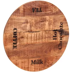 Tischplatte SIT, beige (natur, schwarz), B:60cm H:3cm T:60cm Ø:60cm, Massivholz, Tischplatten, mit deutlicher Maserung