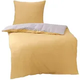 Traumschlaf Mako-Satin Texture Gelb 200 x 200 cm + 2 x 40 x 80 cm