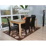 6er-Set Stuhl Latina, Esszimmerstuhl Lehnstuhl, Leder ~ braun, dunkle Beine