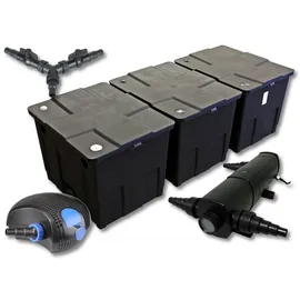 Wiltec Sunsun Komplettset: Cbf-350c Teichfilter bis 90000 L Teichfilteranlage als Durchlauffilter, Ctf-12000 Supereco Teichpumpe 12000l/h 100w, Cuv-236 Teichklärer Uvc Klärer mit 36w, Y-verteiler