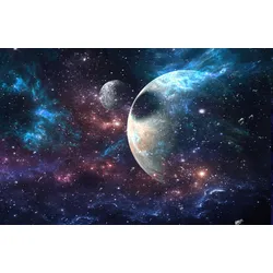Fototapete PAPERMOON "WELTALL SPACE ERDE PLANET", bunt, B:2,00m L:1,49m, Vlies, Tapeten