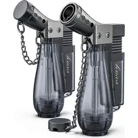 luxuskollektion 2er Pack Jetflamme Sturmfeuerzeug Gas Einstellbare Windfest Cool