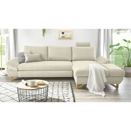 furn.design Ecksofa Struktur-Stoff 284 cm Beige
