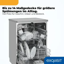 Exquisit GSP59114-451D Geschirrspüler (freistehend, 598 mm, Silber)