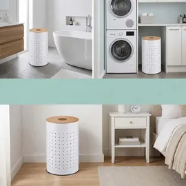 Relaxdays Relaxdays, Wäschekorb mit Deckel, Metall, 50 l,