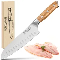Moritz & Moritz MoritzundMoritz Santokumesser 18 cm Edelstahlklinge mit Kullenschliff grau