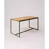 KAWENTSMANN Esstisch TALON Massivholztisch mit pulverbeschichtetem Stahlgestell (Tisch), aus massiver Eiche, mit Stahlgestell, Made in Germany, RAL-Farben grün 140 cm x 76 cm x 70 cm