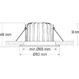 ISOLED LED Einbauleuchte MiniAMP 5W rund alu gebürstet