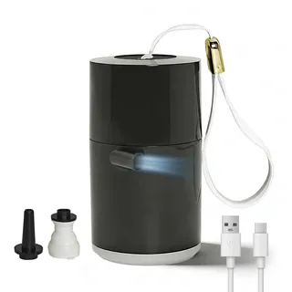 Elektrische Luftpumpe, Wiederaufladbare Akku 1300mAh Luftpumpe mit LED-Licht, 4.0 kPa Elektrische Pumpe Luftmatratze mit 2 Luftdüsen für Camping Pool Schwimmer Luftbett Luftmatratze Schwimmring