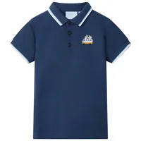 vidaXL Kinder Poloshirt Shirt Polohemd Kurzarm Kindershirt T-Shirt Dunkelblau 104 - 104 (geeignet für 3-4 Jahre)