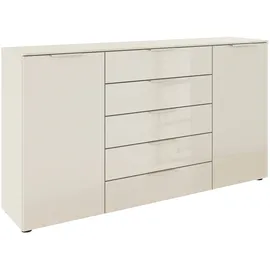 Rauch Kombikommode 180 x 100 x 42 cm Beige / Glas Beige (Champagner)