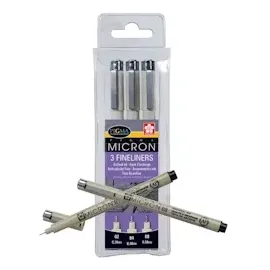 Sakura Pigma Micron Fineliner-Set schwarz, 3 St.