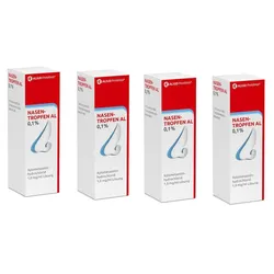 Nasentropfen AL Erwachsene 0,1% 4er Set 4X10 ml Lösung