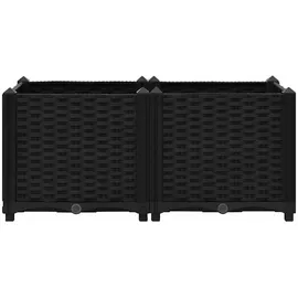 vidaXL Hochbeet 80 x 40 x 20 cm Schwarz