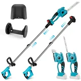 3 in 1 Akku Teleskop Heckenschere kompatibel mit Makita 18V, Akku Grasschere und Strauchschere Messerlänge 220 mm & 130mm, 90°abwinkelbarer Kopf für Strauch und Heckenschnitt (ohne Akku)