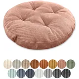 Lsjoaw Sitzkissen Rund 60cm Dicke 8cm 1 Stück Bodenkissen Rund Sitzpolster Stuhlauflage Sitzpolster Stuhlkissen Polster Auflage für Wohnzimmer Büro Konferenzraum Cordstoff (Rosa)