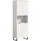 xonox.home Riff Hochschrank 70 x 193 cm Weiß/Schwarz Metall