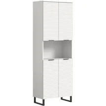 xonox.home Riff Hochschrank 70 x 193 cm Weiß/Schwarz Metall