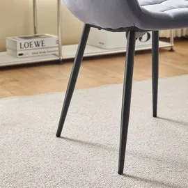 Deuline Esszimmerstühle Essstühle Samtbezug Polsterstuhl Stühle Esszimmer Stuhl Milano 4er-Set GRAU 521252 - Grau