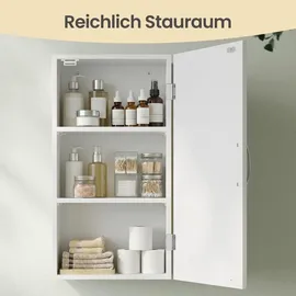 VASAGLE Hängeschrank mit verstellbaren Einlegeböden, Badezimmerschrank für Wandmontage, platzsparend,