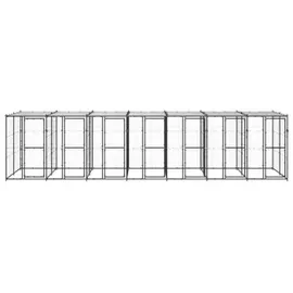 vidaXL Outdoor-Hundezwinger Stahl mit Überdachung 16,94 m2