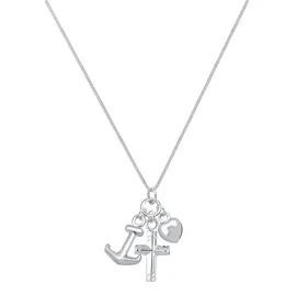 Elli Halskette Kreuz Herz Anker 925 Silber