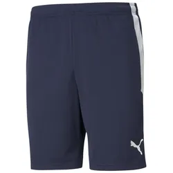 PUMA Herren Shorts - Teamliga Training Shorts, Logo, Polyester, kurz Dunkelblau S