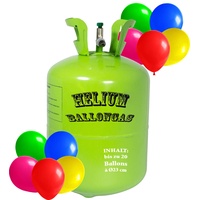 Premium Helium Ballongas Tank L - 1x Heliumflasche für 20 Balloons à 23cm Helium Luftballon Gas (20 Ballons à 23cm)