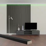 Mdf Lamellen Black Edition 2,7 Meter - Holz Lamellenwand Raumteiler Wandverkleidung: Briona (40x16 mm), 4 Stück / 10.8 Meter - Hexim