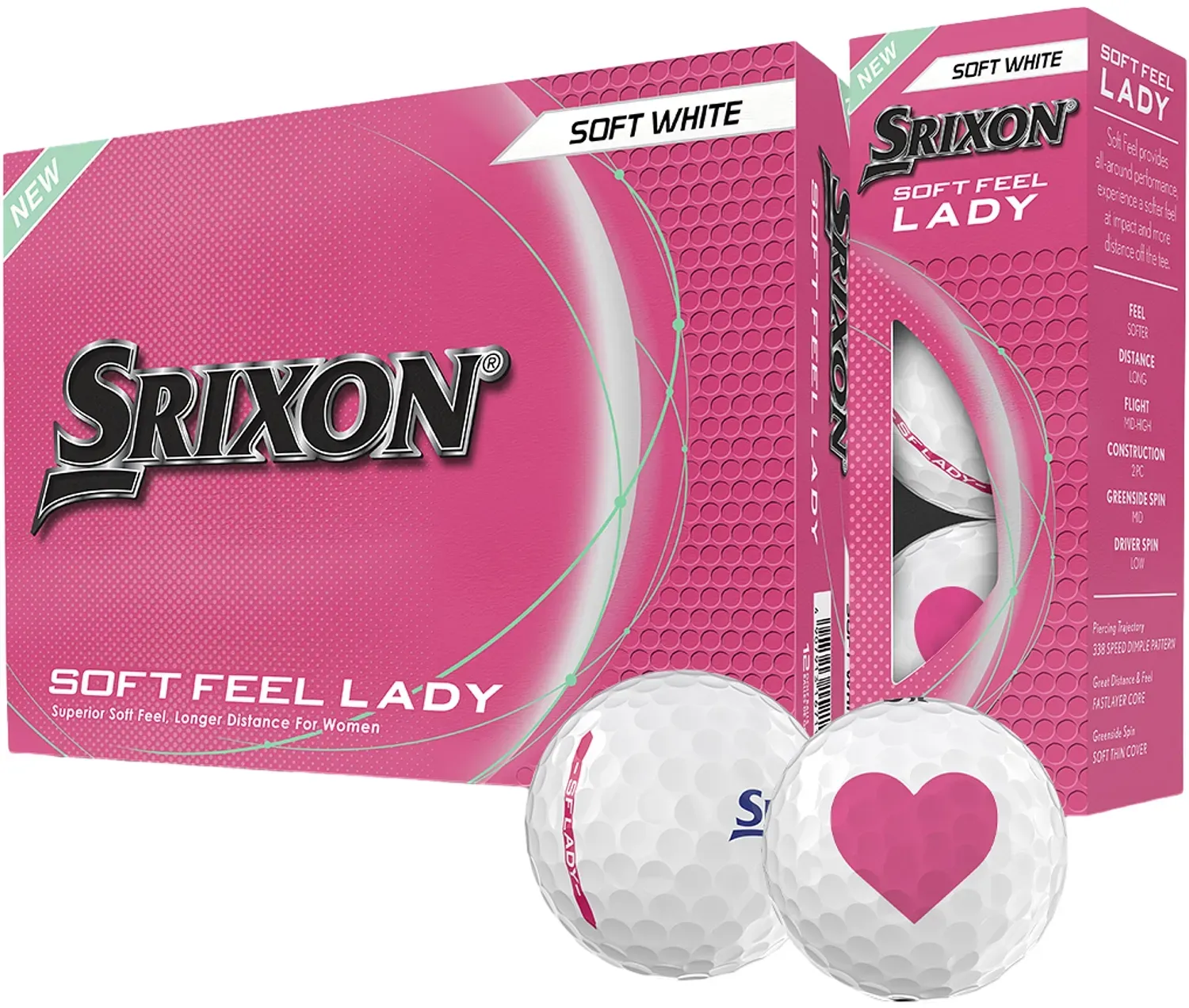 Srixon Golfbälle Soft Feel Lady VALENTINE - 12er Pack