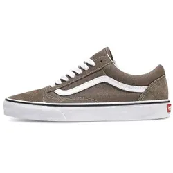 Vans für Damen. VN0005UF9JC1 Old Skool Leder Turnschuhe Farbe Theorie grau (40), Wohnung, Schnürsenkel, Lässig