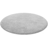 Homie Living Badematte Porto Azzurro, Höhe 30 mm, rutschhemmend beschichtet, fußbodenheizungsgeeignet, schnell trocknend, Polyester, rund, Badteppich, uni, rechteckig & rund, waschbar, Badezimmerteppich grau rund | Ø 90 cm x 30 mm