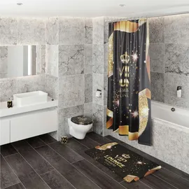 Sanilo VIP Lounge Grafikmuster Schwarz 135 x 200 cm + 80 x 80 cm