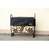 ShelterLogic Kaminholzregal Stahl 126 x 25 x 118 cm inkl. Abdeckung Schwarz