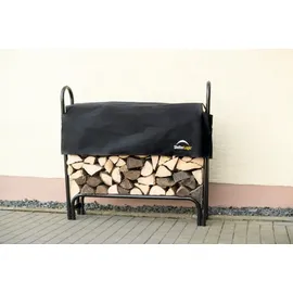 ShelterLogic Kaminholzregal Stahl 126 x 25 x 118 cm inkl. Abdeckung Schwarz
