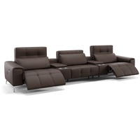 Sofanella 3-Sitzer Leder SALENTO, Heimkinosofa, Kinocouch, Funktionssofa, Kinosofa, Leder Sofas braun 370 cm x 80 cm x 100 cm