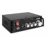 MAX AV340 Mini HiFi Verstärker mit Bluetooth 100 Watt - Kompakter Mini Verstärker HiFi Stereo, RCA AUX Input, BT, USB MP3-Player, Kleiner Karaoke-Verstärker MIC Input - Schwarz