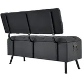 [en.casa] Sitzbank Malmöhus Dunkelgrau 110 x 48 x 75 cm