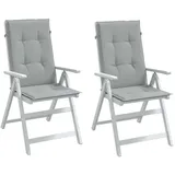 vidaXL Hochlehner Auflage 120 x 50 x 4 cm melange hellgrau 2 St.