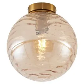 QAZQA Design Deckenleuchte Messing mit Bernsteinfarbenem Verlaufsglas Pillon