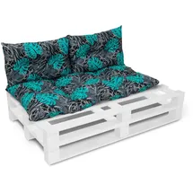 Amilian Bankauflage 120 x 60 x 5 cm grün schwarz 3-tlg.