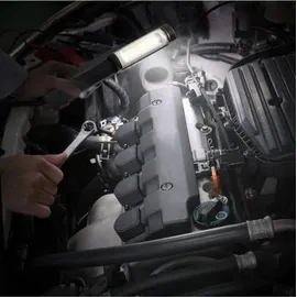 VELAMP Aluminium COB Taschenlampe 3W 400 Lumen, rot blinken IN256 schwarz